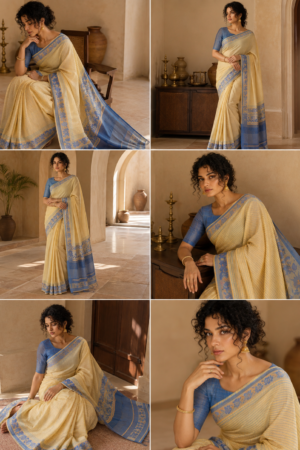 1045 Yellow Tant Saree