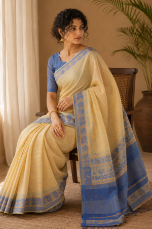1045 Yellow Tant Saree
