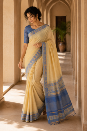 1045 Yellow Tant Saree