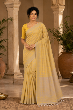 1049 Beige n Yellow Saree