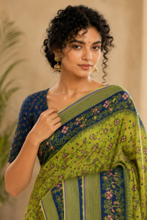 1039 Green n Blue Saree