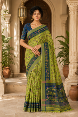 1039 Green n Blue Saree