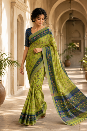 1039 Green n Blue Saree