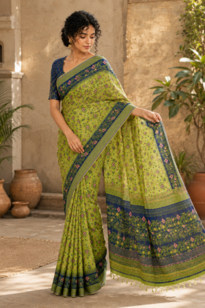 1039 Green n Blue Saree