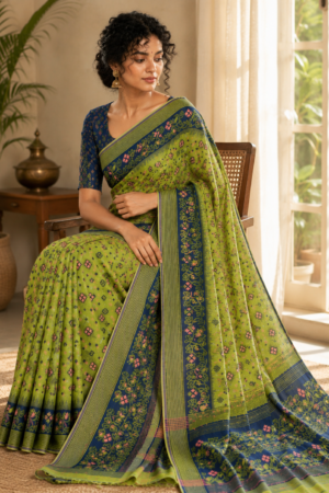 1039 Green n Blue Saree