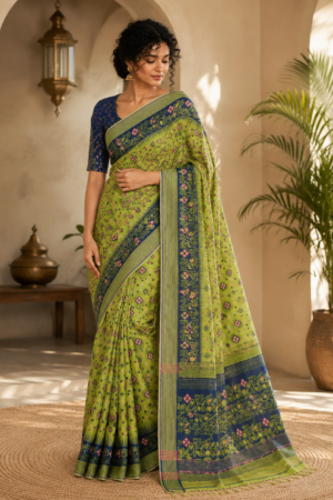1039 Green n Blue Saree