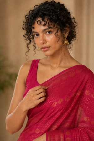 1031 Pink n Gold Cotton Silk Blend