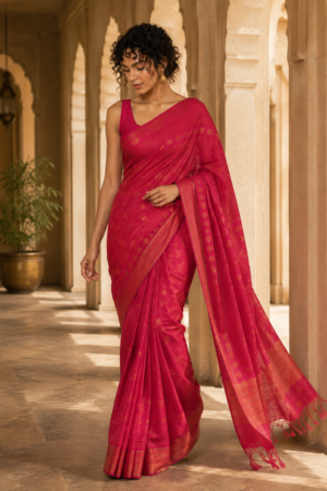 1031 Pink n Gold Cotton Silk Blend