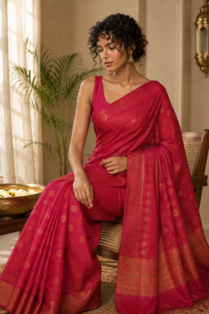 1031 Pink n Gold Cotton Silk Blend