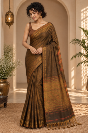 1030 Maroon wine Chanderi Blend