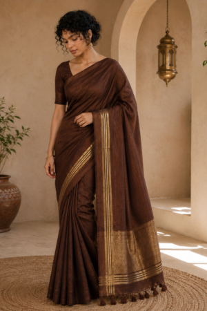 1030 Maroon wine Chanderi Blend
