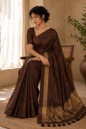 1030 Maroon wine Chanderi Blend