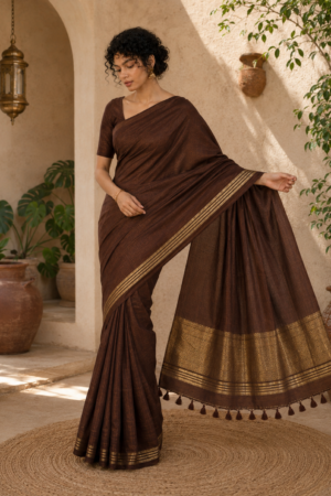 1030 Maroon wine Chanderi Blend