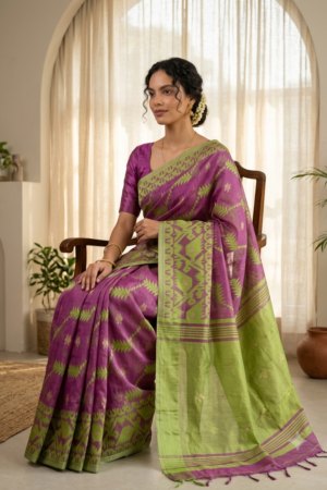 1022 Purple and Green Jamdani