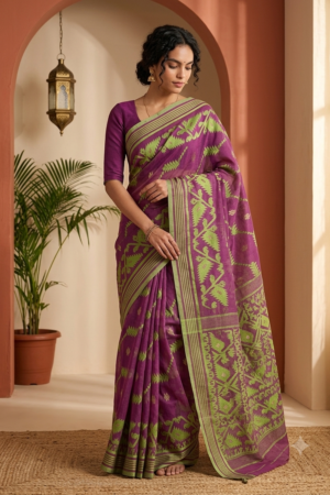 1022 Purple and Green Jamdani